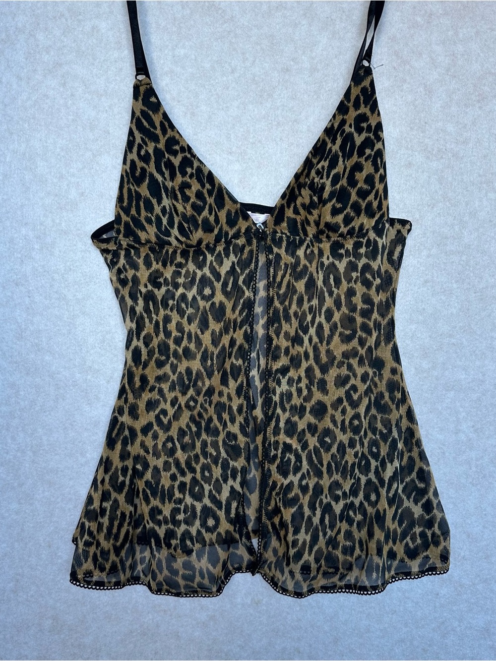 Vintage Victoria’s Secret Babydoll Size M Sheer Leopard Print Cami Top